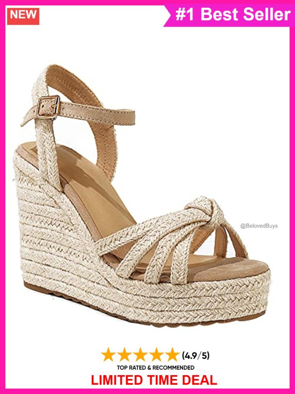 Wedge Heels Sandals for Women Open Toe Platform Espadrilles